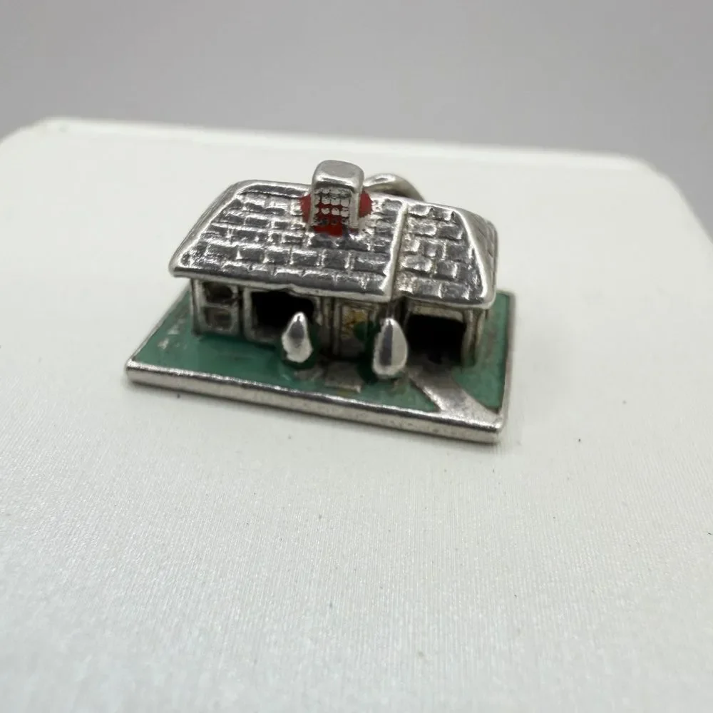 Vintage Sterling Silver‎ and Enamel House Charm/Pendant!